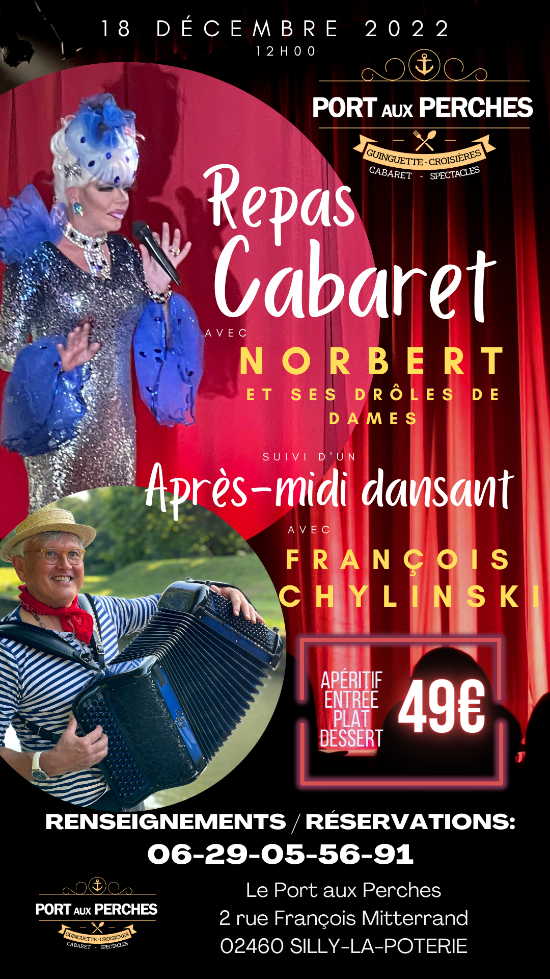 18 decembre 2022 cabaret norbert et ses droles de dames