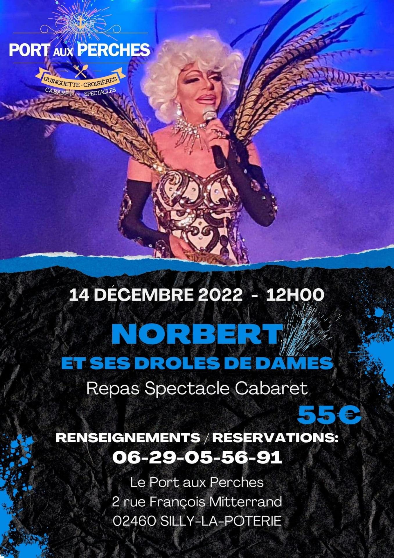 Cabaret norbert et ses droles de dames au port aux perches le 14 decembre 2022