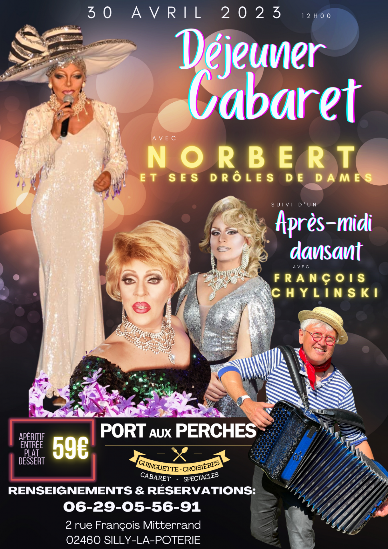 Transformiste norbert lulubelle cristal chic port aux perches 30 avril 2023